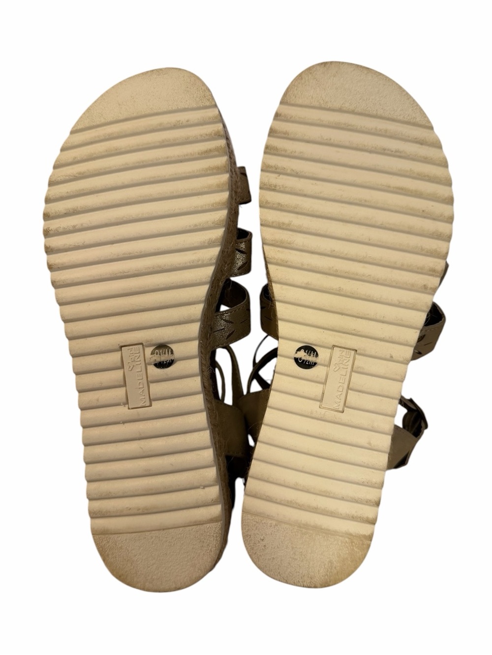 Madeline Womens Size 8.5 Metallic Tan Espadrille Platform Gladiator Sandals Boho - Picture 7 of 12